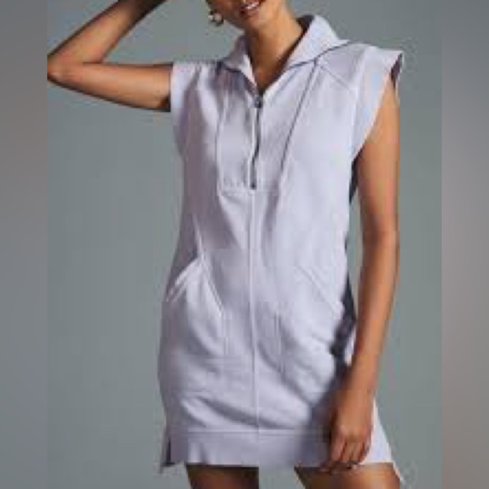 Anthropologie Daily Practice Meru Zip Front Mini Dress,  Lilac, size Medium